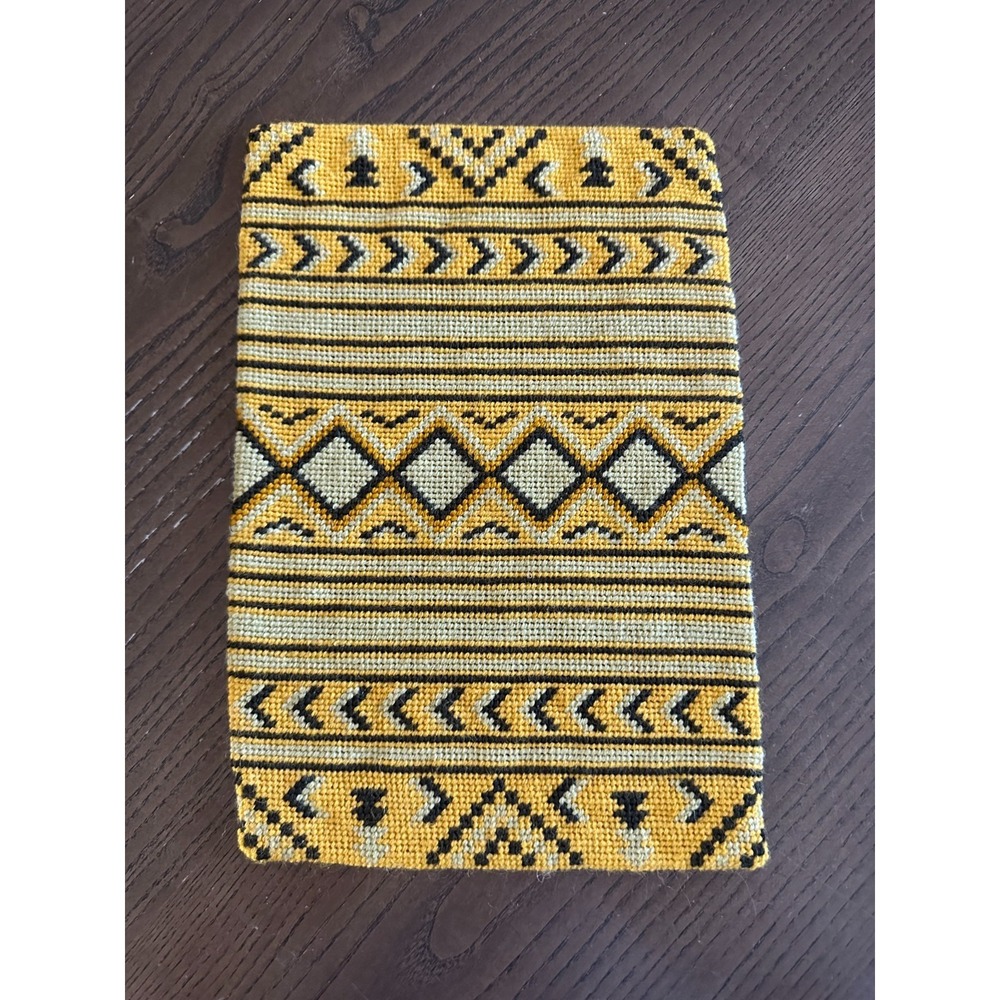 11'' x 7'' Dollhouse Artisan Southwestern Needlepoint Carpet Rug Handmade Mini